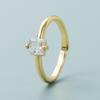 Anillo abierto de estilo frío para dama, con fuente transfronteriza, chapado en cobre multicolor, oro real, microincrustaciones de circonitas.