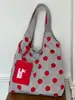 Bolsa de lona azul, versátil y de alta gama, gran capacidad, adecuada para ir al trabajo, se puede llevar como bolso de mano, bolso de hombro o bolso de axila, bolsa tipo tote de lunares para mujer