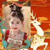 Día del Niño Decorativo Brillo Impermeable Larga Duración Tatuaje Antiguo para Cejas Pegatina Nuevo Estilo Dunhuang Niña Linda
