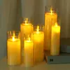 Vaso de vidrio acrílico vela electrónica fiesta de cumpleaños lámpara de vela para fiesta lámpara de atmósfera romántica vela de Navidad Halloween