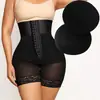 Modelador Europeu e Americano Plus Size de Cintura Alta com Aumento de Bumbum, Acolchoado, Levanta Quadril, Controle de Barriga, Boxer Peach Butt