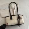 Bolsa de Ombro Feminina Tendência 2025 Nova Moda Retrô Moda Bolsa de Ombro Textura Casual Versátil Bolsa Tote