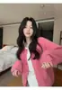 Cárdigan de Punto Suave de Mohair con Cuello Redondo Transfronterizo 2026 para Mujer, Nuevo Estilo Coreano, Ajuste Holgado Suave, Hombro Caído, Suéter de Manga Larga