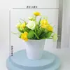 Flores Artificiales, Arreglos de Flores Falsas, Decoración de Escritorio para el Hogar, Decoración de Interiores para la Sala de Estar, Arte Floral de Seda, Juego de Arreglo de Flores para Mesa de Comedor