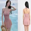 Moda Praia Feminina Verão 2026 Novo Estilo Conservador Cobre Barriga Emagrecedor Sexy Pequeno Busto Push-Up Praia Estilo Fada Petite