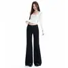 Jeans estilo americano, ajustados en la pierna, con campana, en color gris azulado, nueva colección otoño 2026 para mujer, de tiro alto y adelgazantes