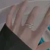 Anillos de Línea Multicapa para Mujer, Diseño de Nicho, Modernos y Únicos, Estilo Ins, Joyería de Anillo Abierto Ajustable