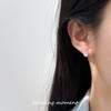Brincos Nalan de Prata de Lei S925 com Diamante Solitário de Seis Garras Design de Nicho Joias de Orelha para Mulheres M05189