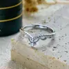 Anel de Coroa em Prata de Lei S925 Feminino Linha Única Microcravejado com Zircônia Estilo Simples High-End Versátil Anel para Dedo Indicador Dropshipping