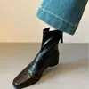 Botines de punta cuadrada, estilo popular, tacón grueso, forrados de felpa, con tacón oculto para mayor altura, botas de ajuste ceñido, botas de otoño/invierno, nueva colección 2026