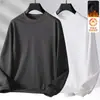 Nueva Camiseta de Manga Larga con Cuello Redondo Otoño/Invierno 2025, Sudadera Gruesa Versátil de Moda con Forro Polar, Camiseta Básica de Moda para Hombre