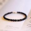 Pulseira de Obsidiana Genuína Natural Casal Feita à Mão Simples Preto Puro Contas da Sorte Pulseira Vermelha para Casal