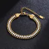 Pulsera de Acero Inoxidable con Incrustaciones de Diamantes Redondas de Tres Capas, Moda Versátil y Ajustable, Joyería para Mujer, Venta al por Mayor