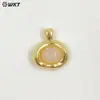 Wt-P2030 Retro Británico Colorido Colgante Pequeño Piedra Ojo de Tigre Piedra Amatista Chapado en Oro de 18K Joyería Accesorios Hechos a Mano