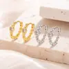 Pendientes Geométricos de Nicho con Perlas Redondas Incrustadas de Diamante, Pendientes Simples de Lujo Ligero de Gama Alta, Producto Nuevo Transfronterizo de Tiktok, Regalo, Venta al por Mayor