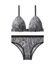 Comercio Exterior Transfronterizo Sexy Conjunto de Lencería con Botones Frontales Estampado de Leopardo de Seda de Hielo Conjunto de Sujetador Push-Up Conjunto de Bragas Triangulares