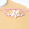 Pulseira Flor de Concha Mais Vendida no Exterior Estilo Férias na Praia Joia Natural de Concha Tecida à Mão Tamanho Ajustável