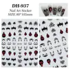 Pegatinas para Uñas Serie de Halloween con Adhesivo Posterior, Araña, Fantasma, Calavera Decoraciones de Pegatinas para Uñas Arte, Estilo Dh