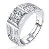 Novo anel de amantes de diamante Runxin amor à distância para homens e mulheres um par de anel curinga simples para estudantes uma geração de cabelo