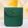 Bolsa de Terciopelo Doble Cara Personalizada para Joyería, Bolsa de Cierre a Presión, Almacenamiento de Anillos, Collares y Joyas, Bolsa de Embalaje Plegable de Terciopelo