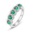 Anillo de Esmeralda Cultivada Cielo Estrellado Más Vendido Transfronterizo Plata S925 Incrustado con Piedras Preciosas de Colores Cultivadas Anillo para Dedo Índice Personalizado Lujo Ligero