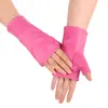 Guantes de Dedos de Cuero para Mujer Ciclismo Cuero PU Hip-Hop Cómodos al Aire Libre Entrenamiento de Dedos Rendimiento Guantes de Baile Recto