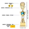 Trofeo grande de cuatro pilares personalizado para niños, Wushu, Taekwondo, estudiantes, baloncesto, fútbol, partido, trofeo de plástico de alta gama con forma de paloma.