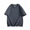 Camiseta 220g Sorona 7A Enfriamiento Hielo Secado Rápido, Color Sólido Estilo Básico, Unisex, Cuello Redondo, Corte Holgado, Manga Corta