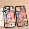 Funda de Teléfono Acrílica Graffiti Escarcha de Verano para iPhone 17 Pro, Agujero Grande Apple 16, Duodécima Generación