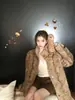 Abrigo Ecológico con Cuello Alto y Piel Integrada para Mujer Invierno Perezoso Casual Abrigo Grueso de Piel Pensamientos del Osito