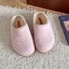 Zapatillas Baotou Maomao Jinmi de suela gruesa y cálida en color rosa para mujer, otoño/invierno 2024, forradas con forro polar, Birkenstocks.
