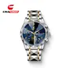 Reloj de Cuarzo Nuevo para Hombre Chaxigo con Tres Agujas Correa de Acero Cortada con Diamante Reloj Luminoso Resistente al Agua de Negocios