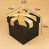 Caja de Regalo Cuadrada Lazo Dorado Caja de Regalo de Navidad Caja de Empaque para Vestido de Novia Caja Cuadrada Tapa Cielo y Tierra Personalización