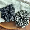 Goma de pelo Retro con Estampado de Leopardo para Mujer, Goma Elástica Alta para Moño o Cola de Caballo, Accesorio para el Cabello que no Daña