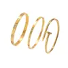 Conjunto de Pulseras de Acero Inoxidable Doradas Transfronterizas con Clavos de Diamante Pulsera de Trébol de Cuatro Hojas Cintura Pequeña Brazaletes Dorados