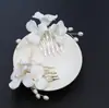Horquilla de Flor de Cerámica Pasador de Pelo Flor Grande de Cerámica Tocado de Novia Estética Blanca Accesorios para el Cabello