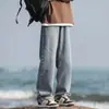 Estilo Novo Primavera e Verão Jeans Masculino Versátil de Corte Reto, Caimento Solto, Estilo Americano, Perna Larga, Casual para Homens 2025