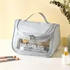 Bolsa de Maquiagem de PVC Transparente Portátil para Viagem Bolsa de Armazenamento de Artigos de Higiene Pessoal Impermeável Grande Capacidade Bolsa de Maquiagem de Mão Simples Alta
