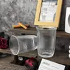 Copos de Café Atacado com Bordas Elevadas, Copos para Suco e Café Gelado Latte, Copos de Água Listrados para Restaurante