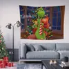 Tela de fondo temática de Grinch navideño de alta venta transfronteriza de Temu con impresión de alta definición para decoración de fotos de fiesta, en stock