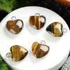 Piedra Natural Amatista Lapislázuli Lapislázuli 15 mm Colgante Borde de Amor Collar de Bricolaje Pendientes Accesorios de Joyería en Forma de Corazón