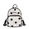 Bolso Transfronterizo para Mujer Estilo Nuevo Coreano Retro Serie Merade Estampado de Lunares Mochilas de Moda Estilo Bosque Pequeña Mochila Femenina