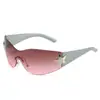 Nueva Tendencia Milenio Chica Caliente Gafas Deportivas Sin Montura Una Pieza Gafas de Sol de Cinco Puntas para Mujer Gafas de Sol de Moda de Alta Gama para Hombre