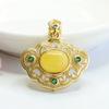 Colgante de Cera de Abeja Natural Ámbar Amarillo Collar Cumple-Deseos Collar Estilo Palacio Venta al por Mayor Dropshipping S3112908