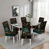 Fundas de silla navideñas para uso doméstico de fabricante transfronterizo, fundas de silla de comedor a prueba de polvo con estampados europeos y americanos, decoración de ambiente festivo Fundas de silla navideñas