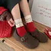 Calcetines Rojos Grandes 2026 Nuevo Otoño e Invierno Calcetines Gruesos Cálidos de Lana para Mujer, Lindos Calcetines de Dibujos Animados de Cachorros, Calcetines de Media Pantorrilla para Mujer