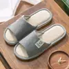 Pantuflas de Lino para Mujer Verano Hogar Interior Suelo Antideslizantes Cuatro Estaciones Absorbentes de Sudor Hombres Primavera y Otoño Hogar Pareja Hogar Algodón y Lino