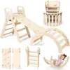 Equipamento Personalizado de Treinamento Sensorial para Educação Infantil Conjunto de Escalada Estrutura de Escalada Dobrável Infantil Estrutura de Escalada Interna Infantil de Madeira Maciça