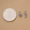 Pingente Ruyi mini vintage de prata pura s925, amuleto de paz oco, acessório de prata com corda trançada DIY feito à mão, amuleto