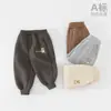Pantalones de Otoño e Invierno para Niños y Niñas, Pantalones Deportivos Gruesos con Forro de Felpa para Bebés y Niños Pequeños, Pantalones Cálidos Casuales para Usar al Aire Libre